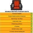 1 Pack Double Heated Stadium Seat for Bleachers with Back Support