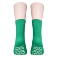 thumbnail image 5 of 2 Pairs Green Non Skid Hospital, Yoga, Pilates, Gripper Slipper Socks Men's or Women Size XL Ankle, 5 of 6