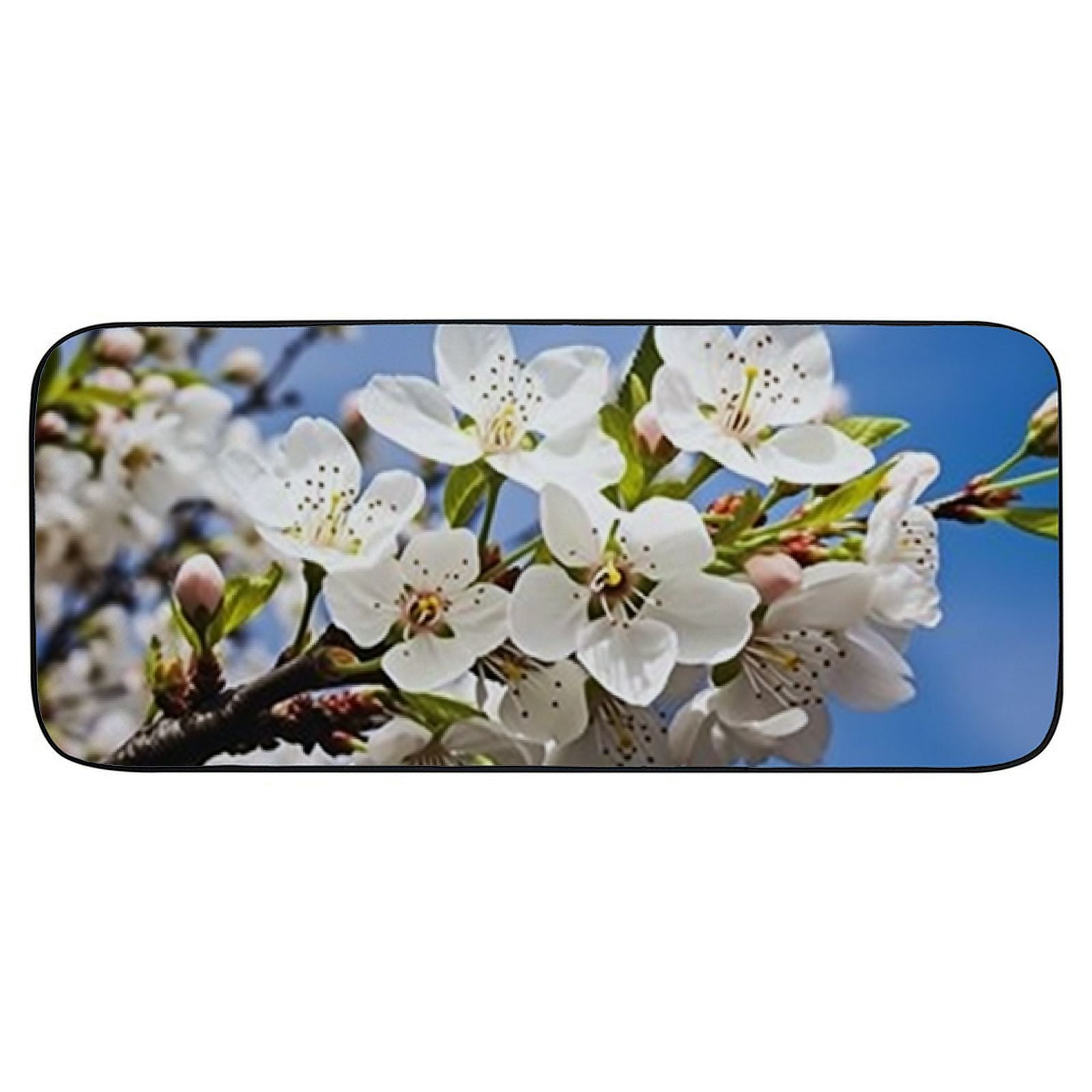 Qinduosi Decorative Door Mat, Door Mat with Non-Slip Rubber Backing, Easy Cleaning, Traps Dirt, for Entry, Patio, Garage- Almond Tree Flowers Petal Stamens Almond Nature 19.68*47.24 in