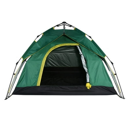 Outdoor Instant 4-Person Pop Up Tent Double Layers Anti-UV Windproof Waterproof with Carry Bag for