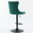 thumbnail image 6 of JERFIT Modern Velvet Swivel Bar Stools with Backs, Set of 2, Upholstered Adjustable Height Counter Stools for Kitchen Island, Pub, Dining Room, Green, 6 of 10