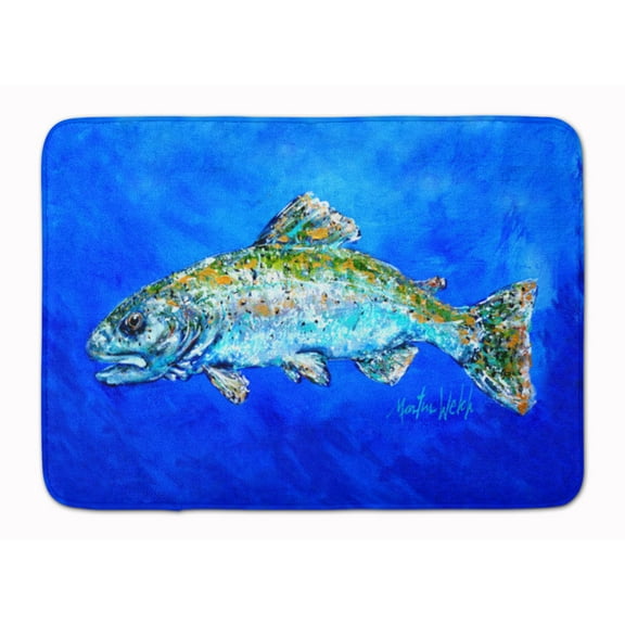 Carolines Treasures MW1124RUG Fish Headed Downstream Machine Washable Memory Foam Mat 19 X 27" multicolor