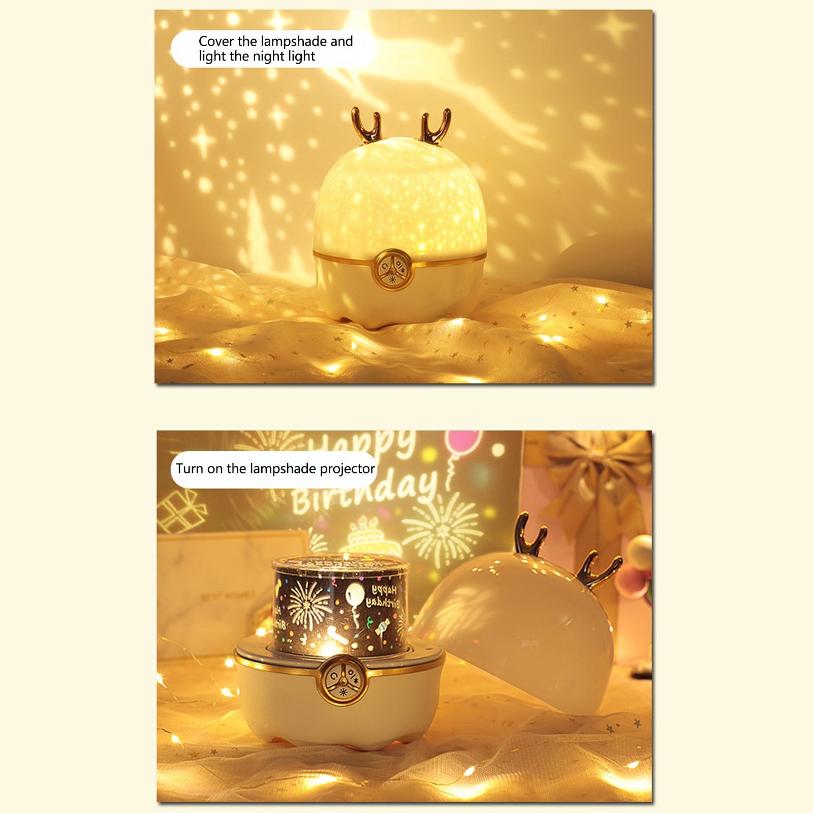 Wovilon Mini Led Projection Lamp Star Night Projection Lamp Led Charging Rotating Atmosphere Night Light Creative Gift