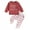 Brick Red, variant on 0-3Y Autumn Toddler Kid Girls Clothes Sets 6M 12M 18M 24M 3Y Long Sleeve Letter Print Sweatshirt Floral Pants Sets
