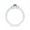 thumbnail image 2 of ANGARA Natural Emerald and Diamond Three Stone Ring in 14K White Gold for Women (Size-6x4mm) | May Birthstone, Birthday, Anniversary, Jewelry Gift for Women | Natural Emerald Ring, 2 of 11