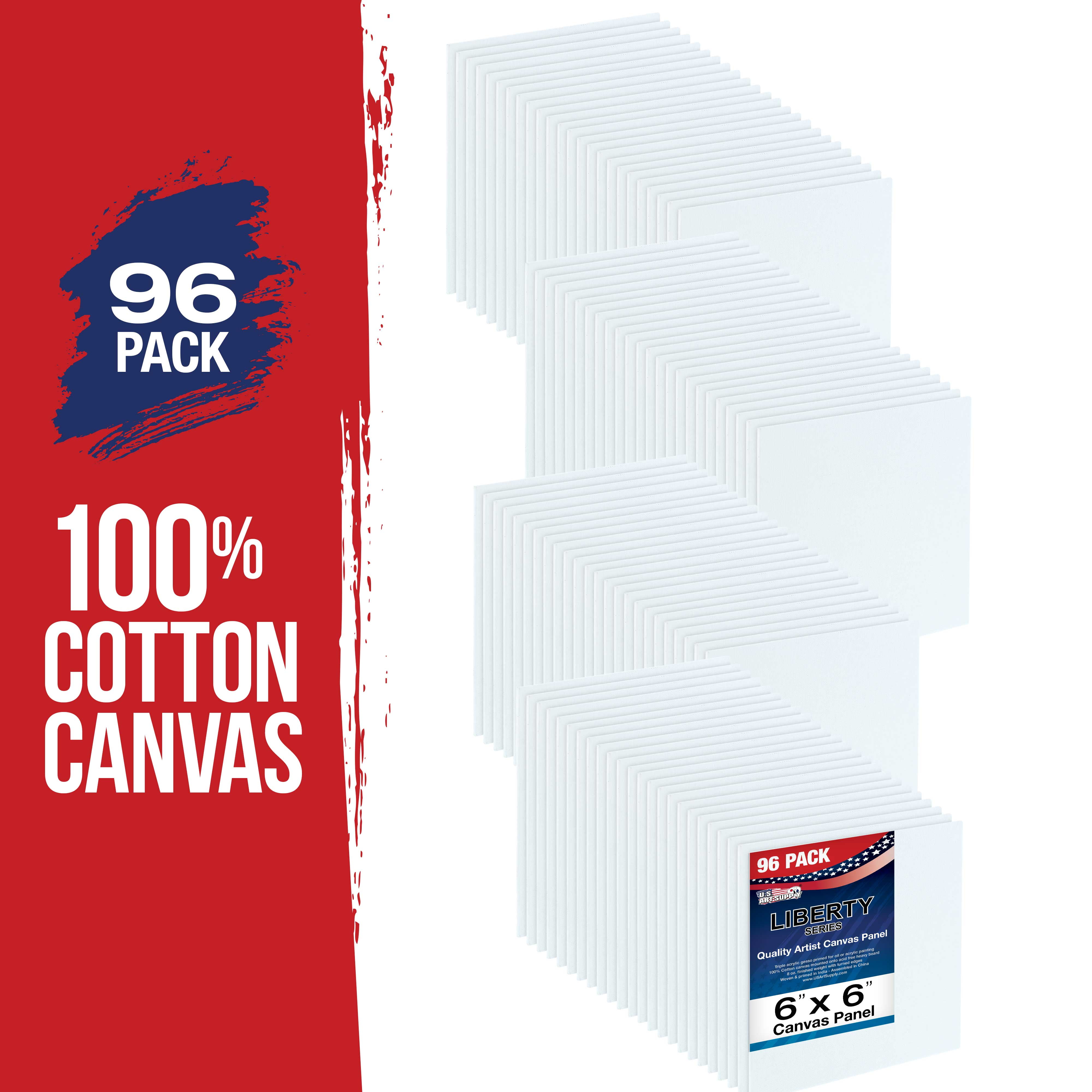 U.S. Art Supply 6 X 6 inch Professional Artist Quality Acid Free Canvas Panels 8-12-Packs (1 Full Case of 96 Single Canvas Panels)