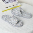 thumbnail image 3 of Xucatan Open Toe House Slippers for Women, Soft Cotton-Linen & Velvet Indoor Slippers, Foldable Travel Slippers for Hotel Airplane Spa, Machine Washable Comfort Slippers Gift, 3 of 5