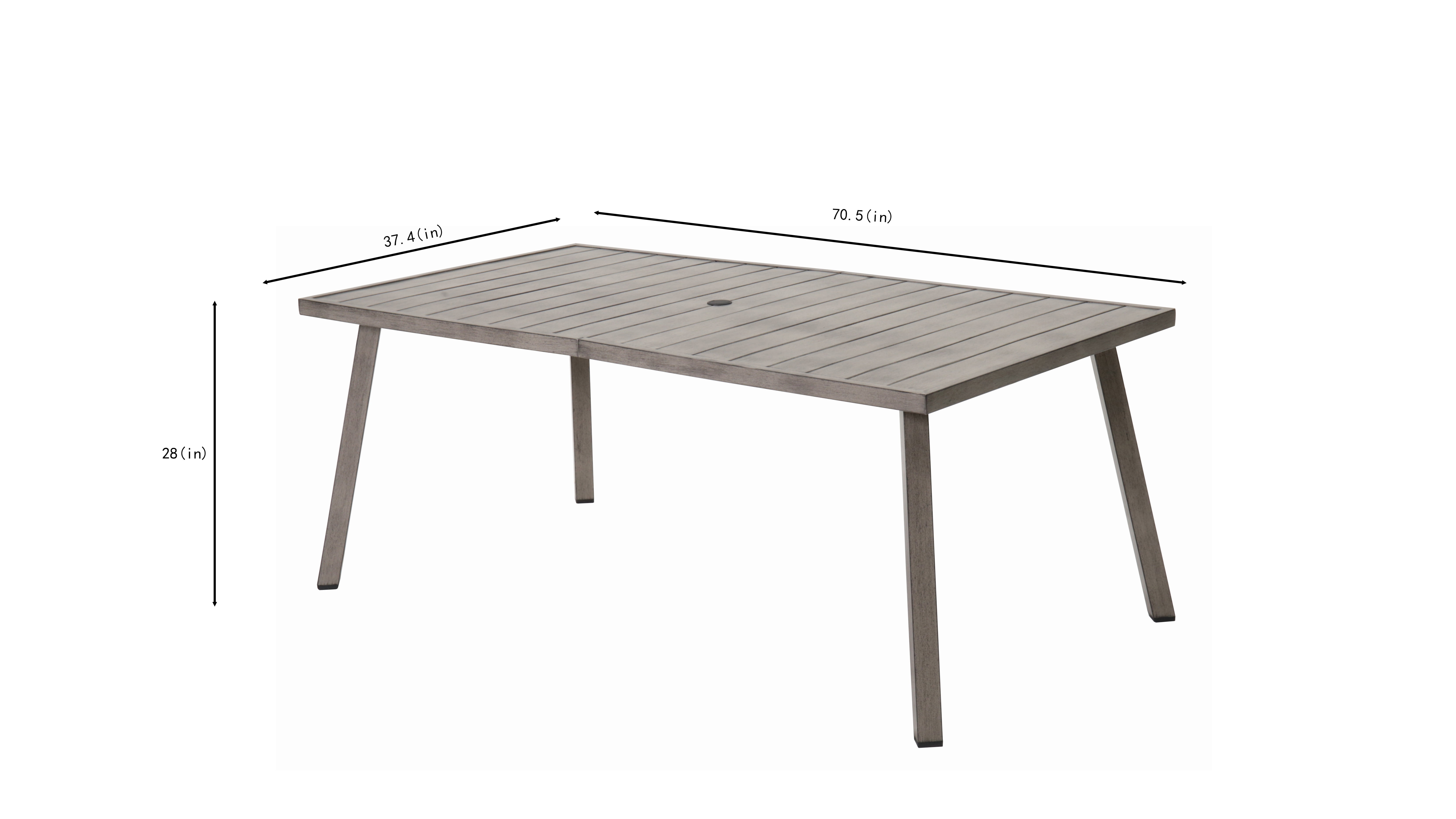 Outdoor Folding Dining Table, Space Saving Portable Table for Garden Backyard Camping, Grey