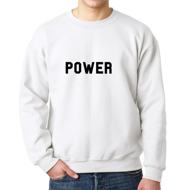Power Internet Slang Words Men's White Sweatshirt
