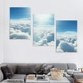 thumbnail image 4 of Nawypu   Blue Sky and Sun Over Clouds-Contemporary Landscape Canvas Art-12''x16''X3 Panels, 4 of 4