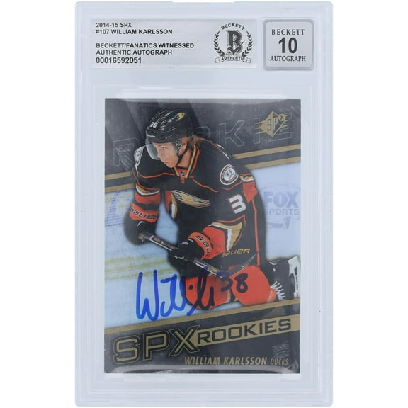 William Karlsson Anaheim Ducks Autographed 2014-15 Upper Deck SPX Rookies #107 Beckett Fanatics Witnessed Authenticated 10 Rookie Card - Fanatics Authentic Certified