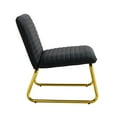 thumbnail image 3 of SESSLIFE Slipper Chair with Metal Frame, Black Armless Accent Chair, Single Sofa Chair with Gold Metal Legs for Offices, Restaurants, Kitchens, and Living Room, 3 of 10