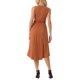 thumbnail image 3 of Vestidos de verano sin mangas para mujeres INSPIRE CHIC, vestido midi con escote en V, plisado, dobladillo alto-bajo y bolsillos, talla XL, color caramelo, 3 of 6
