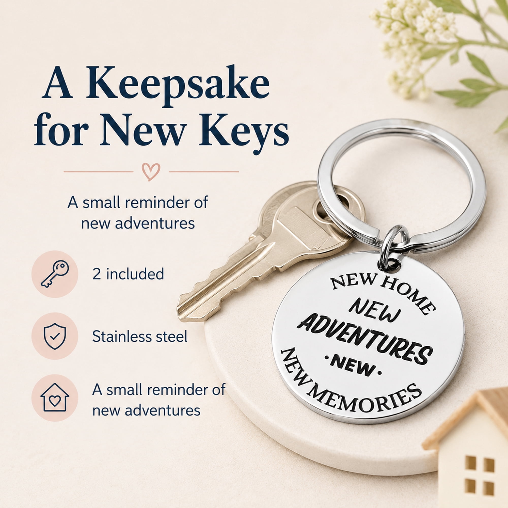 Housewarming Gift Set for New Home, 8-Piece New Home Gift Box with Ceramic Mug, Coasters, Bottle Opener, Keychain, Cleaning Cloth, Tabletop Sign and Greeting Card