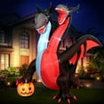 thumbnail image 3 of DeeKom 8' Halloween Inflatable Two-heads Dragon Decorations, Blow up Outdoor Decor Build-in LED Lights, 3 of 8