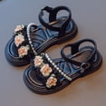 thumbnail image 2 of NOKIO Girls' Boho Sandals Girls' Floral Sandals Girls' Platform Sandals Kids' Casual Sandals Summer New Soft And Lightweight Rubber Bottom Beaded Flower Fashion Personality Girl Sandals, 2 of 8