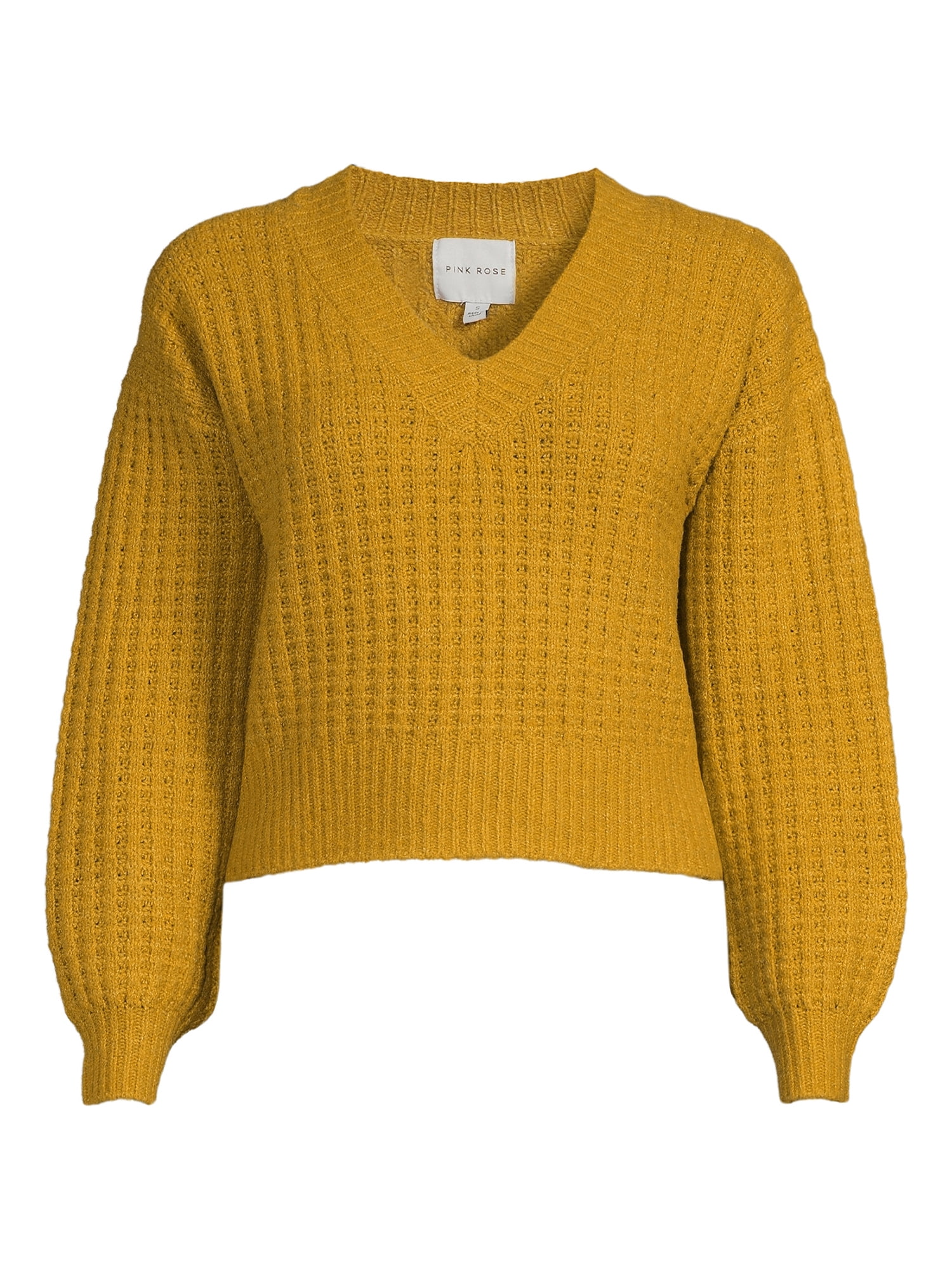 Pink Rose Juniors Chunky Waffle Knit Sweater
