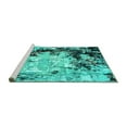 thumbnail image 2 of Ahgly Company Machine Washable Indoor Rectangle Oriental Turquoise Blue Industrial Area Rugs, 2' x 3', 2 of 4