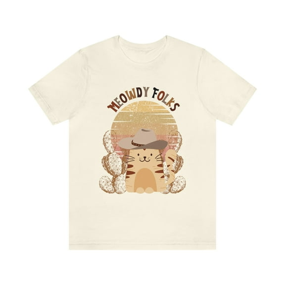 Unisex Tee Jersey Short Sleeve Meowdy Folks Funny Cat Tshirt