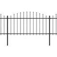 thumbnail image 4 of vidaXL Garden Fence Patio Privacy Screen Fence Wall with Spear Top Steel Black, 4 of 105