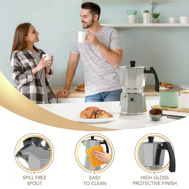 Cafe Du Chateau Espresso Maker, Italian Moka Pot, 313.5ml