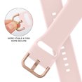 thumbnail image 3 of BANDOVA Silicone Sport Band Compatible with Apple Watch 44/45/46/49/42mm(Series 3/2/1), Waterproof Strap with Classic Buckle for Women Men, PinkSand, 3 of 7