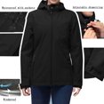 thumbnail image 4 of Bocqde Imperméable pour Femmes Mode Décontractée Coupe-Vent à Fermeture Éclair Complète avec Capuche Léger Ample Poche Extérieur Voyage Randonnée Vestes de Pluie pour Femmes, 4 of 9