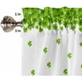 thumbnail image 3 of Happy St. Patrick''s Day Kitchen Curtain Valance and Tiers 3 Piece Set,Dwarf Rod Pocket Valances,Lucky Clover Privacy Tier Curtains,Spring Plant Light Filtering Window Treatment for Bathroom Bedroom, 3 of 5