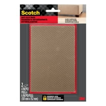Scotch Furniture Pads, No Slip Floor Protection, Brown, 4 in. x 6 in., 2 Rectangle Grippers