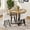 Wood Table+4 White Chairs, variant on Hi loPres Space-Saving 5 Piece Dining Set, 39.5" Round Table with 4 White PU Leather Chairs for Small Kitchen Apartment, Modern Minimalist White Black