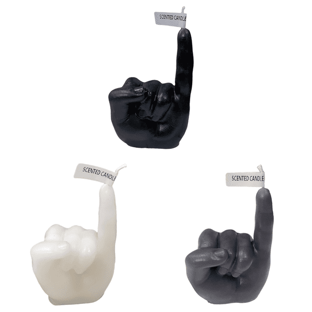 Vela Perfumada Funny Finger Creativa SOY CERA Duradera () Negra