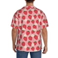 thumbnail image 7 of Goofa Strawberry And Flowers Printed Men's Casual Short-sleeved Shirt,Lightweight Breathable Button-down,Summer Casual men's top,Versatile Fashion shirt-, 7 of 7