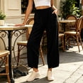 thumbnail image 5 of Samdudou Womens Joggers Curved Hem Lounge Pants Front Patch Pockets Elastic Waist Active Trousers Casual Solid Daily Work Wear, 5 of 6