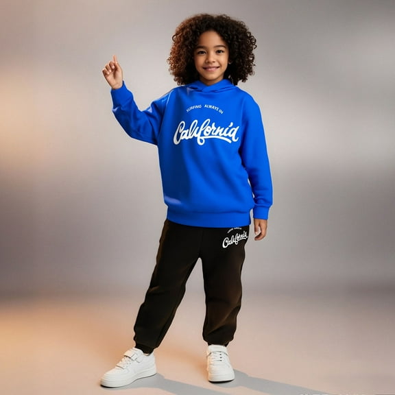 Tracksuit Athletic Sweatsuits Sets 2 Piece Long Sleeve Letter Print Pullover Hoodie and Jogger Sweatpants Fall Clothes Clothes for Teen Girls 7-8 Years Boys Girls Fashion