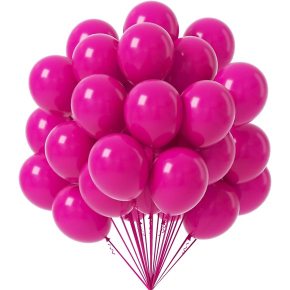 EcoNesxp 70pcs hot pink latex party balloons helium quality individual hot pink latex party balloons helium quality with hot pink ribbon hot pink inch hot pink balloons for birthday baby bridal showe