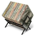 thumbnail image 2 of Vinyl Record Storage Holder - Metal Record Stand 80-100 LP Storage Vinyl Organizer for Albums Audio Easy to Assemble Black, 2 of 9