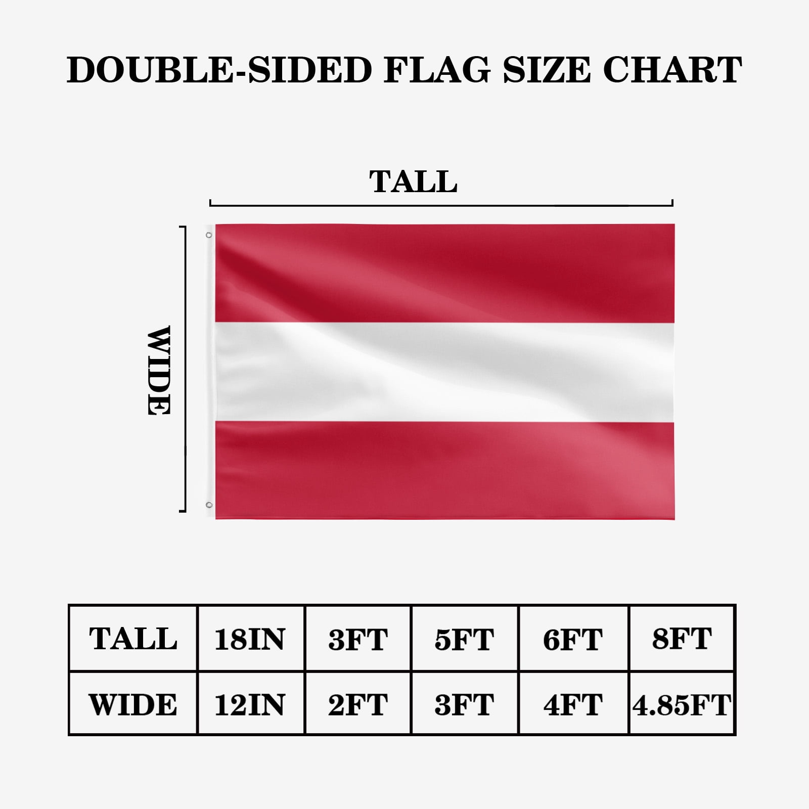 Livetty Double Sided 3 layers Austria Flags 4x6 Ft Flags Banner for Yard Decoration Garden Display