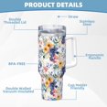 thumbnail image 5 of Salouo Lilies Flowers for 40oz Water Bottle with Handle & Flip Straw - Stainless Steel Vacuum Insulated Tumbler-Reusable Travel Coffee Mug- Gifts for Women & Men, 5 of 8