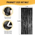 thumbnail image 6 of 3 Pcs Black Door Streamers Tinsel Curtain Party Streamers Backdrop Fringe Foil Wall Background for Birthday Halloween Christmas Wedding Party Decoration(3.3 ft x 9.8 ft), 6 of 7