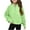 Green, variant on POTETI Girls Zip up Sweatshirt High Neck Long Sleeve Fleece Casual Cute Pullover,5-6 Years