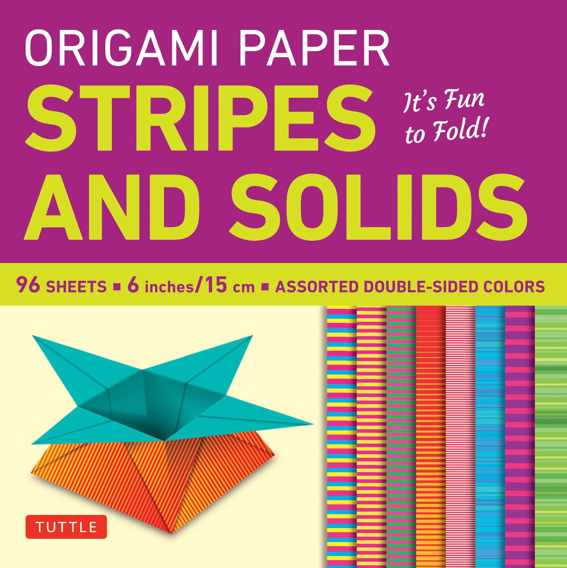 Origami Paper Stripes and Solids 6" 96 Sheets Tuttle Origami