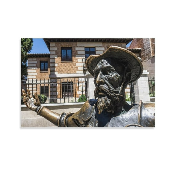 A Statue of Don Quixote in Alcalá Canvas Art Poster And Wall Art Picture Print Modern Family Bedroom Decor Posters,Unframe-style,20x30inch(50x75cm)