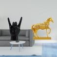 thumbnail image 2 of Estatua de resina con gesto de roca, escultura de caballo moderna, obra de arte creativa con mano y , adecuada para regalar, decoración del hogar,, 2 of 8