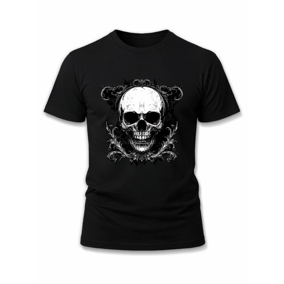 Greenink Vintage Skull Gothic Tee mens t shirt black casual summer Comfortable loose T-shirt Hip-hop streetwear Unique Design Unisex Shirt Short Sleeve tshirts
