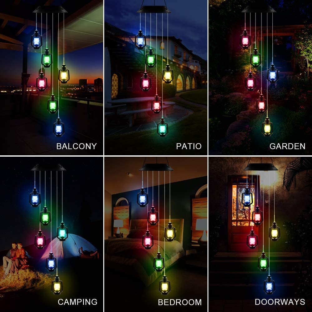 QiShi Solar Lantern Wind Chimes with Color-Changing LED Lights photo 8