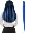 thumbnail image 4 of Clip Colored Hair Extensions Highlight Synthetic Hairpiece Clipin Hair Extensions for Girls, 4 of 7