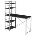 thumbnail image 4 of HomeRoots Furniture 285414 54 x 47 x 20 in. Computer Desk with Shelves, Black & Chrome, 4 of 5