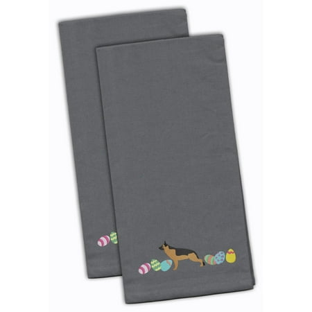 

Carolines Treasures CK1644GYTWE German Shepherd Easter Gray Embroidered Towel Set of 2 19 X 25 multicolor