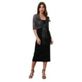thumbnail image 1 of Chales y envolturas para mujeres Inspire Chic para vestidos de noche, brillante, chispeante y elegante con hebilla 74.8x17.7" (LxA) Negro (Plata), 1 of 6