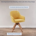 thumbnail image 4 of BELLEZE Mid Century Modern Swivel Accent Chair Linen Upholstered with Beech Wood Legs, Cute Desk Task Chair Armchair for Living Room Bedroom Home Office - Kameron(Yellow), 4 of 7